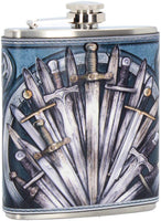 Pacific Giftware Swords Portable Stainless Steel and PU Hip Flask 7 Ounces Capacity