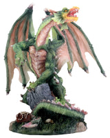 Green Attor Dragon On the Rock Collectible Figurine