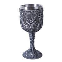 Dragon Wine Goblet Cellar Accessory Resin Body With Stainless Steel Cup