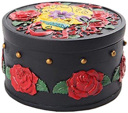 PTC Pacific Giftware Black with Red Roses Day of The Dead Skull Box Statue Figurine