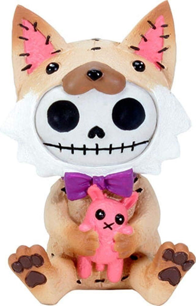 SUMMIT COLLECTION Furrybones Fen Signature Skeleton in Fox Costume Holding a Pink Bunny