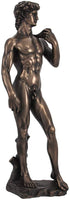 Michelangelo's "David" Bronzed Finish Statue Nude Sculpture