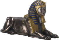 7 Inch Egyptian Sphinx Statue Figurine, Cold Cast Bronze Colored