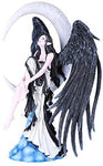 Pacific Giftware Moon Stargazer Black Wing Fairy Hand Painted Resin Figurine
