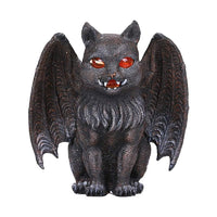 ABZ Brand Vampire Winged Red Eye Standing Cat Gargoyle Candle Holder Statue Figurine Gothic Myth Fantasy Sculpture Decor