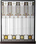 Frank Lloyd Wright Tree of Life Design Painted Glass Display