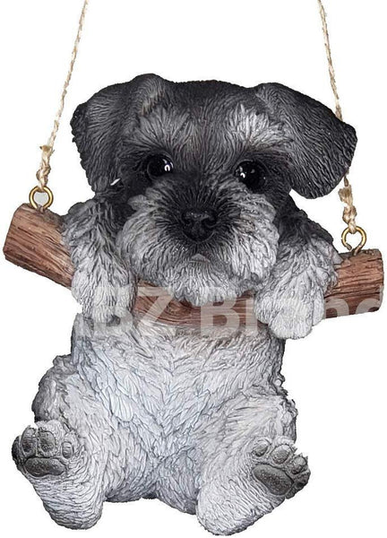 ABZ Brand Loving Cute Animal Pet Puppy Kitten Hanging Collectible Figurine Statue (Schnauzer)