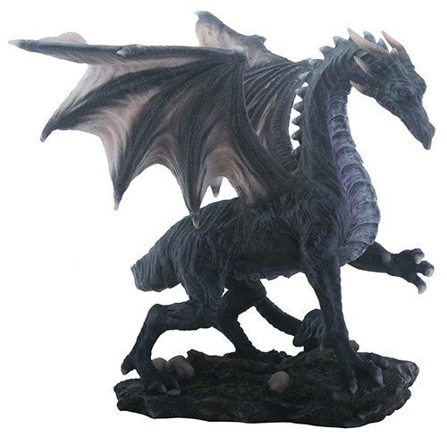 YTC Summit International Medium Black Midnight Dragon Figurine Statue Fairy Tale Fantasy Mythical New