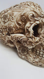 Pacific Giftware Skull Engraved with Floral Patterns Collectible Desktop Figurine Gift 6 Inch