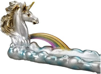 Botega Distributing Metallic Unicorn Horse with Colorful Rainbow Clouds Stick Incense Burner Holder