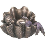 SUMMIT COLLECTION Art Nouveau Merbaby Sleeping in Clam Shell Figurine Bronze