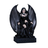 Goth Lady Fairy Winged Gargoyle Crystal Ball Fiber Optic Statue Figurine Gothic Myth Fantasy Sculpture Decor Battery Operated