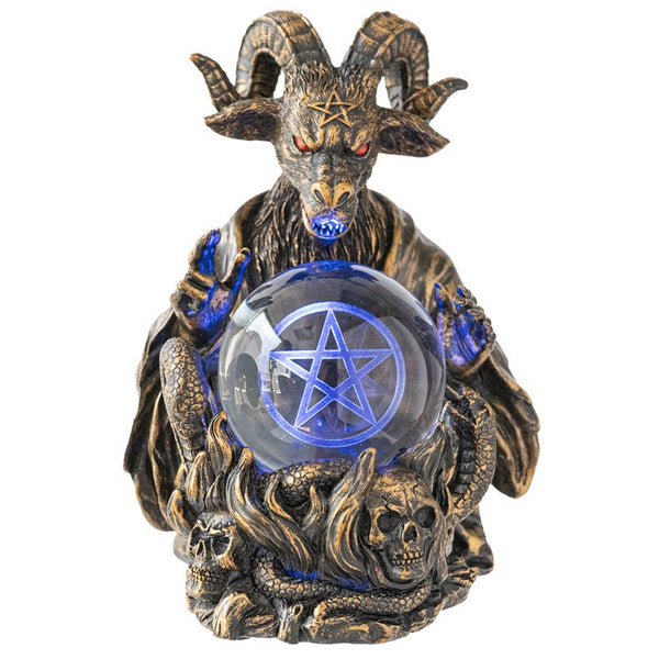 PACIFIC GIFTWARE Baphomet Sabbatic Goat of Mendes with 3D LED Gazing Ball Decorative Statue