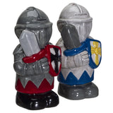 PACIFIC GIFTWARE White And Black Knights Ceramic Salt and Pepper Shakers Set