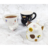 JAPAN COLLECTION Genki Cat Calico Tayo Topsy Turvy Double Walled Espresso 5 oz Drinking Cup Beverages Dining Tableware