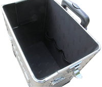 Professional Makeup Artist 4 in 1 Rolling Makeup Train Case w/ 4 Wheels and Adjustable Dividers