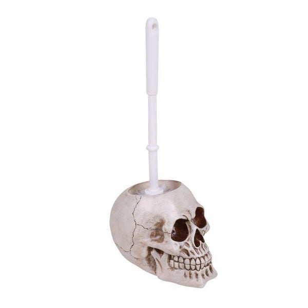 PCIFIC GIFTWARE Skull Head Resin Figurine Toliet Brush Holder Halloween Decor