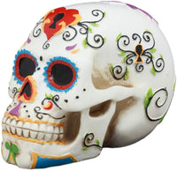 PACIFIC GIFTWARE 5.5 Inch Multicolor Patterned Day of The Dead Skull Statue Figurine