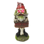 Keep Out Skeleton Garden Grave Gnome Statue Creepy LED Eyes