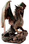 PACIFIC GIFTWARE Bronzite Dragon Standing on Rock Statue Collectible Figurine 9 Inch