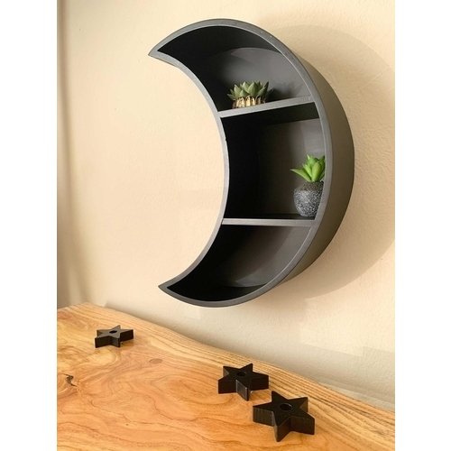 BOTEGA EXCLUSIVE Crescent Moon Shape Black Wall Mounted Shelf