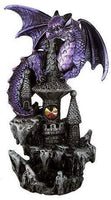 PACIFIC GIFTWARE Small Guardian Dragon Protecting Castle with Rhinestone Rock Crystal Tabletop Decor Collectible Figurine Gift