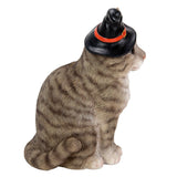 PACIFIC GIFTWARE Gray Tabby Fatty Cat with Witch's Hat
