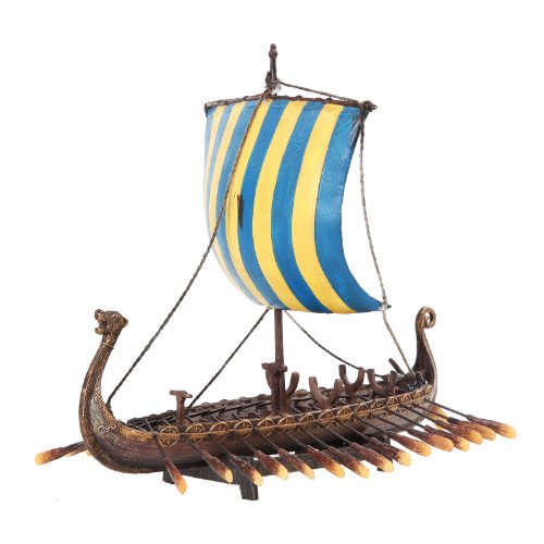 PACIFIC GIFTWARE Viking Warrior Replica Sailing Ship Resin Statue Figurine