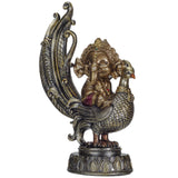 PACIFIC GIFTWARE Hindu Elephant God Lord Ganesha on Peacock Lord of Success Resin Figurine Statue