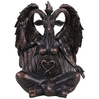 Large Seated Baphomet Lucifer Satanic Demon Goat of Mendes Pagan Statue 16 inches