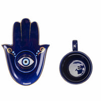 EVIL EYE CUP AND SAUCER BLUE