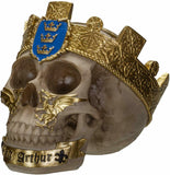 PACIFIC GIFTWARE King Arthur Resin Skull Figurine The Knights of The Round Table Skulls