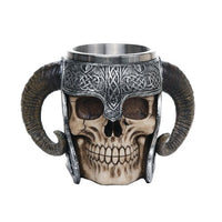 PACIFIC GIFTWARE Viking Skull of Valhalla Warrior Mug Tankard 13oz