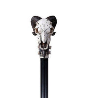 PACIFIC GIFTWARE Ram Horn Skull Baphomet Goat Head Swaggering Cane Cosplay Stick Walking Cane 38L