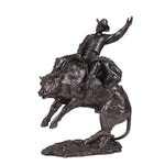 PACIFIC GIFTWARE American Cowboy on Bull Resin Figurine- Bronze Finish