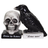 PACIFIC GIFTWARE Quoth The Raven Halloween Ceramic Salt and Pepper Shakers Set