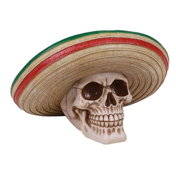 PACIFIC GIFTWARE  Day of the Dead Mexican Skull Bust Resin Figurine with Sombrero