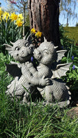 PACIFIC GIFTWARE Garden Dragon Loving Couple Garden Display Decorative Accent Sculpture Stone...