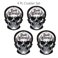 Pacific Giftware Dead Thirsty Skull Ceramic Coaster with Cork Backing Set of 4