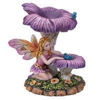 Fairyland Butterfly Fairy resting under Flower mushroom Collectible Home Decor