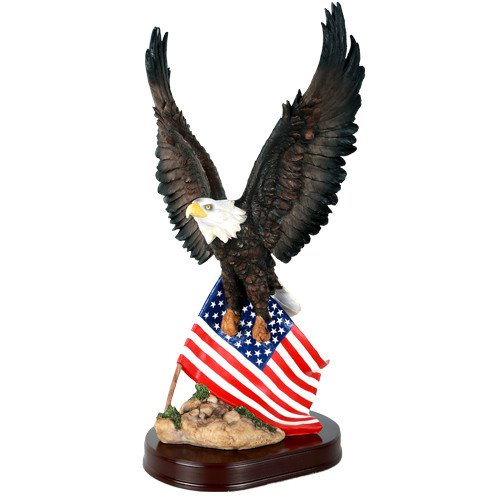 PACIFIC GIFTWARE American Eagle with American Flag Stars and Stripes Old Spangled Banner Statue W