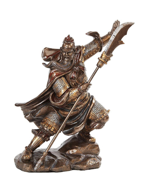 PACIFIC GIFTWARE 13 Inch Guan Yu Chinese Fighting Warrior Resin Statue Figurine
