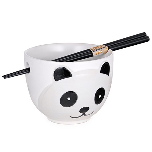 JAPAN COLLECTION 4" Tall Panda Bowl with Chopsticks