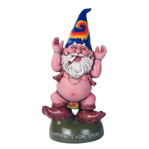 PACIFIC GIFTWARE Spirited Pot Smoking Happiness Is Home Grown Garden Gnome Statue 10H