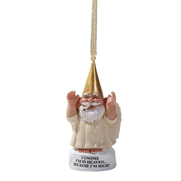 PACIFIC GIFTWARE Angel Gnome Hanging Ornament Figurine Full of Cheer and Beer