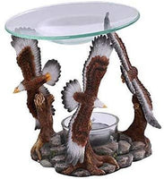 PACIFIC GIFTWARE Flying Soaring Eagles Figurine Essential Oil Tea Candle Burner Diffuser