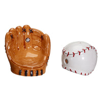 PACIFIC GIFTWARE Baseball Caught in a Mitt You're OUT Ceramic Salt and Pepper Shakers Set