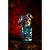 PACIFIC GIFTWARE Fantasy Guarding Dragon on Crystal Gemstone Rock Figurine Statue Home Decor Collectible