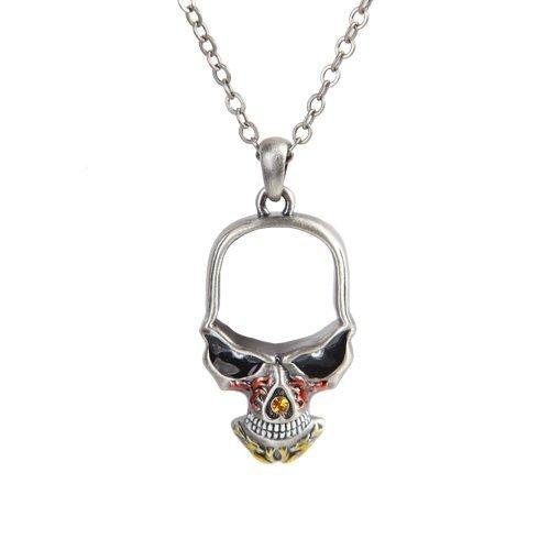 MYSTICA JEWELRY COLLECTION DEVILISH SKULL PEWTER ALLOY NECKLACE