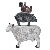 PACIFIC GIFTWARE American Art Animal Farm Barnyard Stacked Animal Resin Figurine
